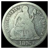 1876-CC Silver Seated Liberty Dime NICELY CIRCULAT