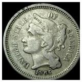 1865 Nickel Three-Cent Piece LIGHTLY CIRCULATED
