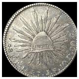 1837-Mo J.S. Silver 8 Reales Mexico NEARLY UNCIRCU