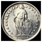 1964B Switzerland Silver 1/2 Franc