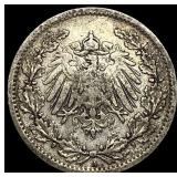 1906-A Germany SIlver 1/2 Mark