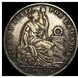 1914 FG Peru Silver 1/5 Sol