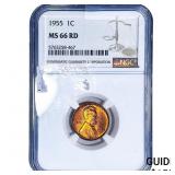 1955 Wheat Cent NGC MS66 RD
