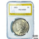 1923 Silver Peace Dollar PGA MS65