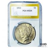 1922 Silver Peace Dollar PGA MS64