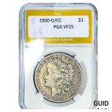 1900-O/CC Morgan Silver Dollar PGA VF25