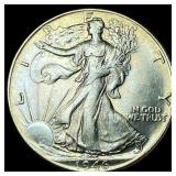 1946 Silver Walking Liberty Half Dollar GEM BU