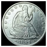 1854 Arrows Seated Liberty Half Dollar CHOICE AU