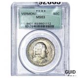 1927 Vermont Half Dollar PCGS MS63