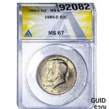 1985-D Kennedy Half Dollar ANACS MS67