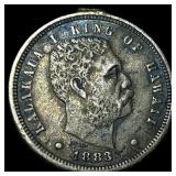 1883 Hawaii Silver Dime ABOUT UNCIRCULATED