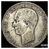 1873A Greece George I Silver 2 Drachmai