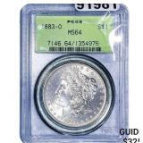 1883-O Morgan Silver Dollar PCGS MS64