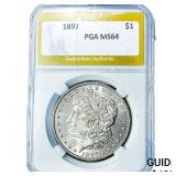 1897 Morgan Silver Dollar PGA MS64