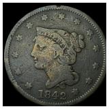 1842 Braided Hair Large Cent LIGHTLY CIRCULATED