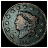 1833 Coronet Head Large Cent LIGHTLY CIRCULATED
