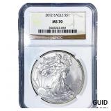 2012 Silver Eagle NGC MS70