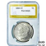 1884-CC Morgan Silver Dollar PGA MS65