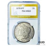 1878 8TF Morgan Silver Dollar PGA MS63