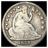1838 Silver Half Dime LIGHTLY CIRCULATED