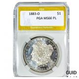 1883-O Morgan Silver Dollar PGA MS66 PL