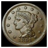 1851 Braided Hair Large Cent CHOICE AU