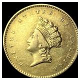 1854 Gold $1 Indian Princess Head Type 2 NEARLY UN
