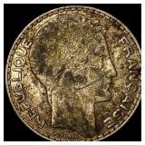 1933 France Silver 10 Francs