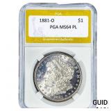 1881-O Morgan Silver Dollar PGA MS64