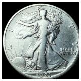 1921-S Silver Walking Liberty Half Dollar NEARLY U