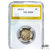 1914-S Buffalo Nickel PGA MS64