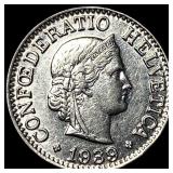 1939-B Switzerland Nickel 10 Rappen