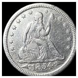 1854 Arrows Seated Liberty Quarter CLOSELY UNCIRCU