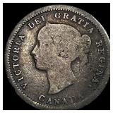 Canada 1858 Silver 5 Cents NICELY CIRCULATED