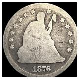 1876 Silver Seated Liberty Quarter NICELY CIRCULAT