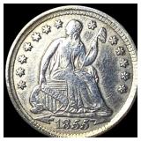 1855 Arrows Seated Liberty Half Dime NEARLY UNCIRC