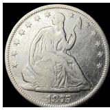 1875 Silver Seated Liberty Half Dollar  LIGHTLY C