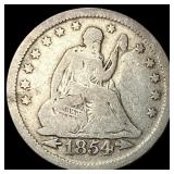 1854 Arrows Seated Liberty Quarter NICELY  CIRCUL