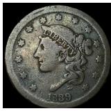 1839 Coronet Head Large Cent LIGHTLY CIRCULATED