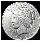 1928 Silver Peace Dollar NEARLY UNCIRCULATED