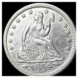 1854 Arrows Seated Liberty Quarter UNCIRCULATED