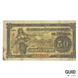 1915 Constitiutial Army of Mexico 50 Centavos