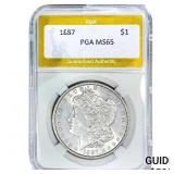 1887 Morgan Silver Dollar PGA MS65