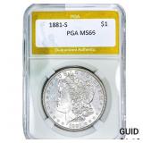1881-S Morgan Silver Dollar PGA MS66