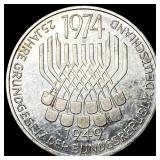 1974-F Germany Silver 5 Mark