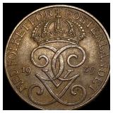 1939 Sweden Gustaf V Bronze 5 Ore