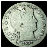 1904-S Silver Barber Half Dollar NICELY CIRCULATED