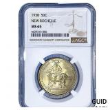 1938 New Rochelle Half Dollar NGC MS65