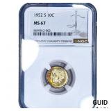 1952-S Roosevelt Dime NGC MS67