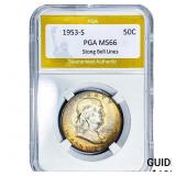 1953-S Franklin Half Dollar PGA MS66